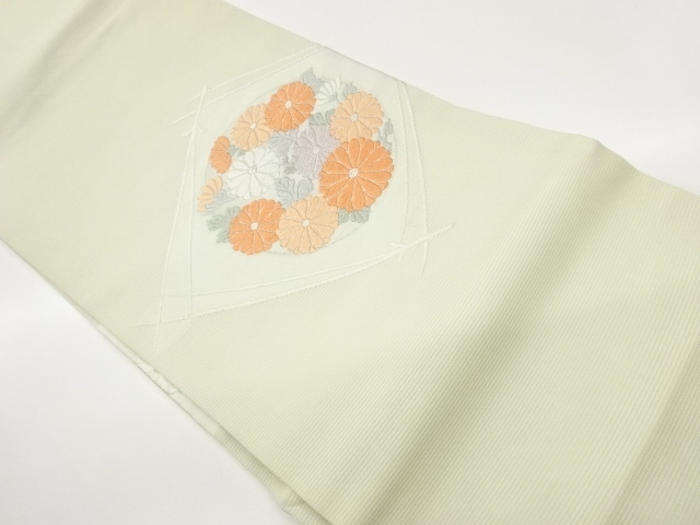 JAPANESE KIMONO / NAGOYA OBI / WOVEN / A CHRYSANTHEMUM ROUNDEL PATTERN